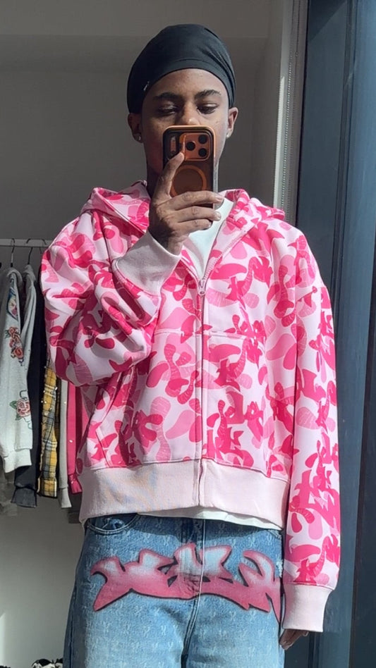 Pink Chrome Camo Zipup