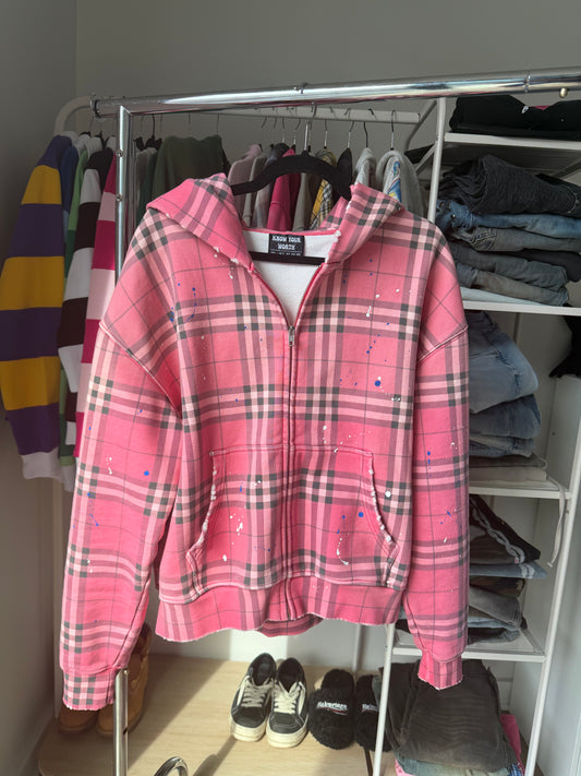 Pink Plaid Zipup