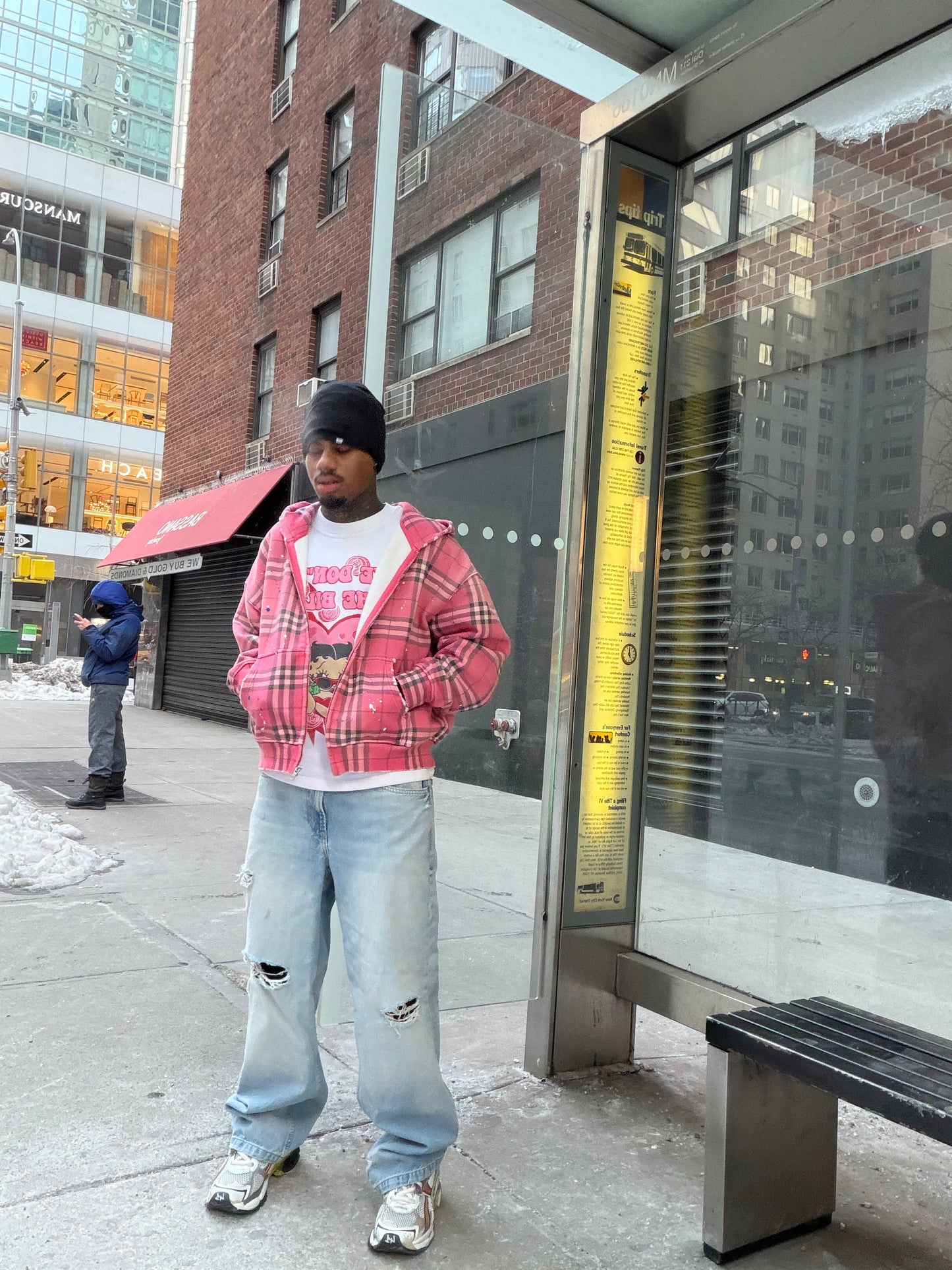 Pink Plaid Zipup